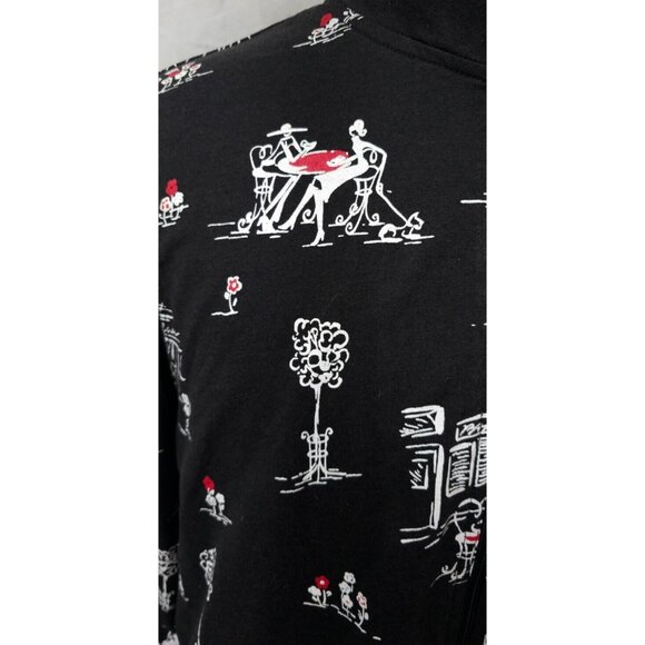 Koret Womens Large Black Full  Zip Coffee Shop City Scape Travel Paris Jacket - Picture 4 of 10